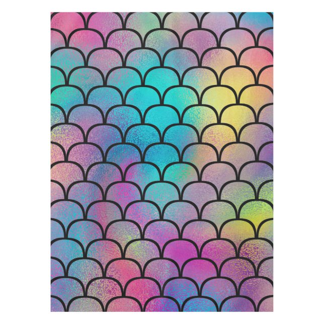 Nappe Élégant Abstrait Rainbow Scales Motif | (Devant)