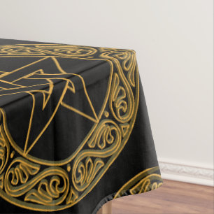 Nappe Élégant Autel Star Wicca Pentacle Gold Filigree