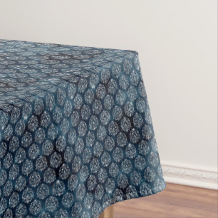 Nappe Elégant bleu argent Motif géométrique Noël