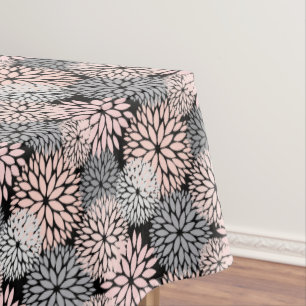 Nappe Élégant bleu rose gris dahlia floral