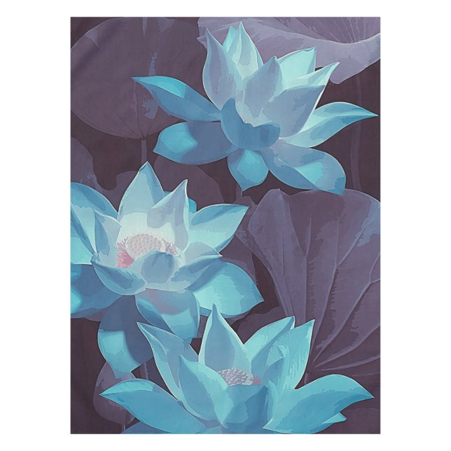 Nappe Elegant Blue Lotus Acrylic Artwork | (Devant)