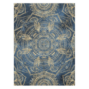 Nappe Elégant design de l'or de Mandala Blue Whimsy