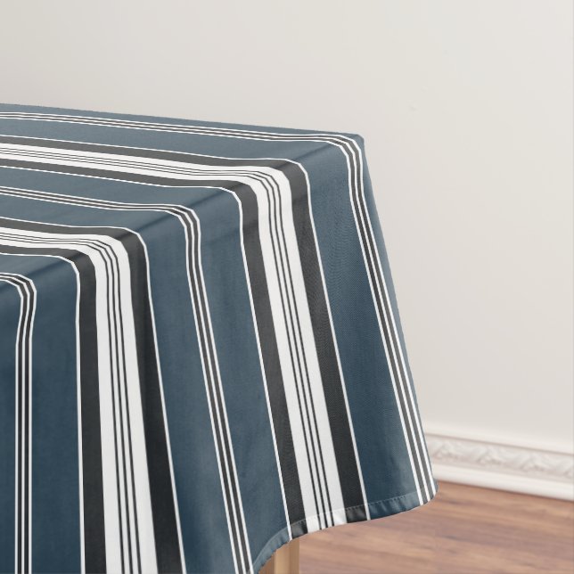 Nappe Élégant Gris Bleu Français Ticking Stripe (In Situ)