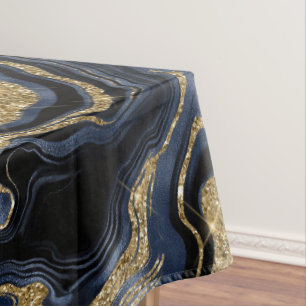 Nappe Elégant Marine bleu et or Parties scintillant Agat