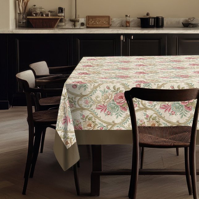 Nappe Élégant modèle floral victorien charmante (Elegant Victorian Whimsy Delicate Floral Pattern Tablecloth)