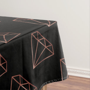 Nappe élégant moderne clair faux rose or diamant noir