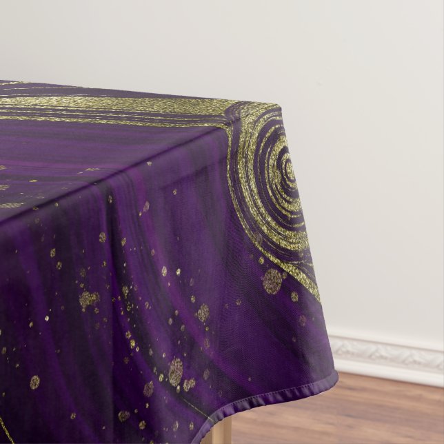 Nappe Elégant moderne violet & or marbre spirale   (In Situ)