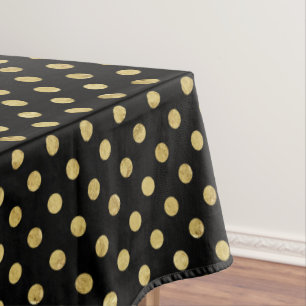 Nappe Elégant Motif à points Polka Gold Foil - Or et noi