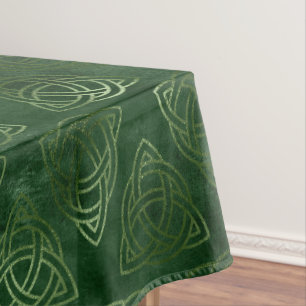 Nappe Élégant Motif celtique irlandais vert et or