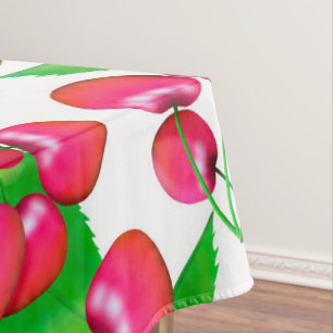 Nappe Élégant Motif des cerises rouges et des Feuilles v