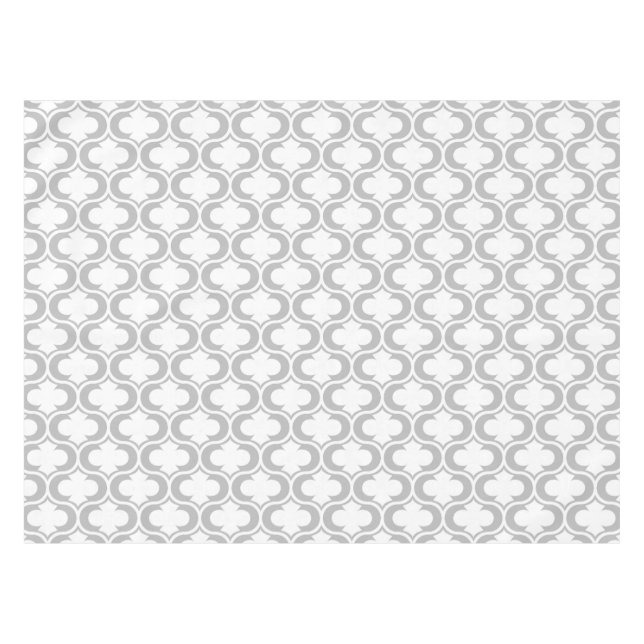 Nappe Élégant Motif en treillis blanc gris clair (Devant (Horizontal))