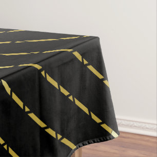Nappe Elégant Motif géométrique en or sur noir