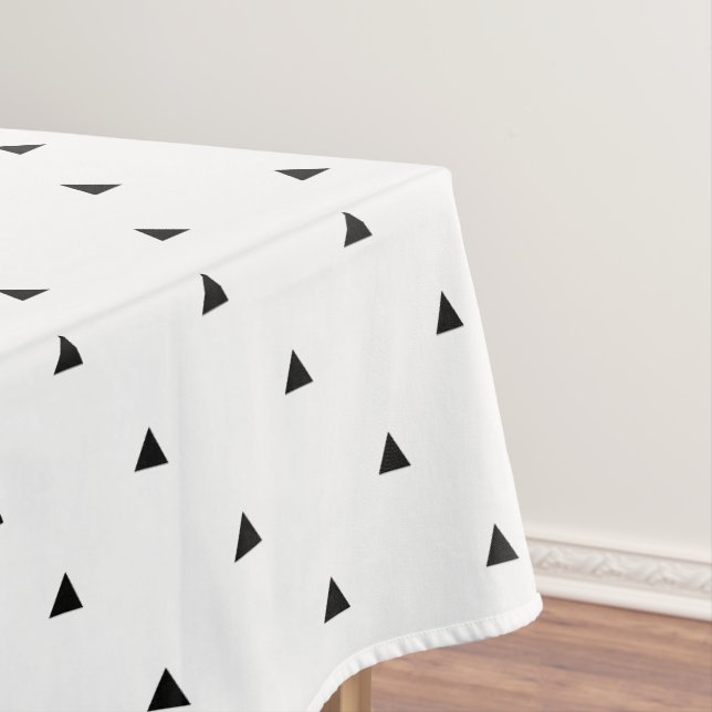 Nappe Élégant motif géométrique noir blanc | triangles (In Situ)