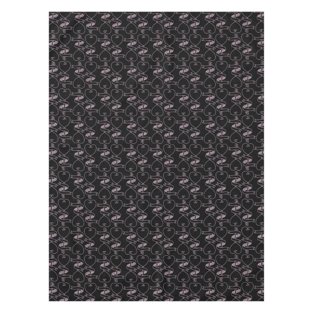 Nappe Élégant Motif moderne des Coeurs et des Clés roses (Devant)