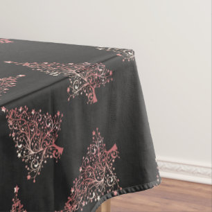 Nappe Élégant motif rose d'or de Noël
