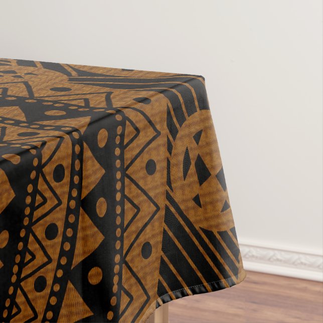 Nappe Élégant Motif tribal Abstrait géométrique Brown | (In Situ)