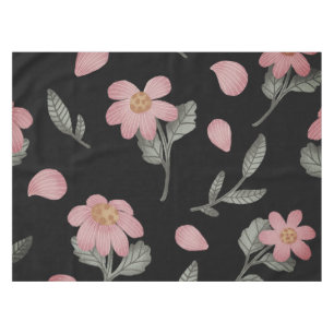 Nappe Élégant noir rose vert floral