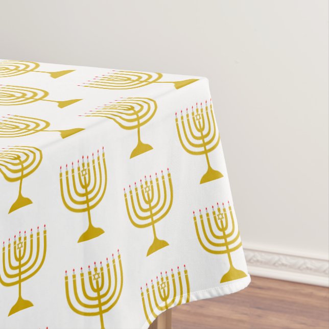 Nappe Elégant or blanc | Chanukah Hanukkiyah | MENORAH (In Situ)