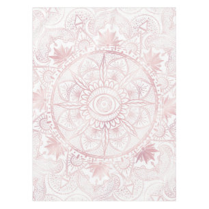 Nappe Elégant Rose Blanc Or Oeil Soleil Lune Mandala