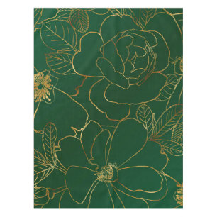 Nappe Elégant Rose d'or vert Floral Line Dessin