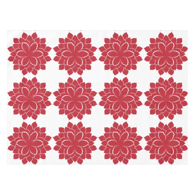 Nappe Elégant Rouge et blanc dessiné à la main Poinsetti (Devant (Horizontal))