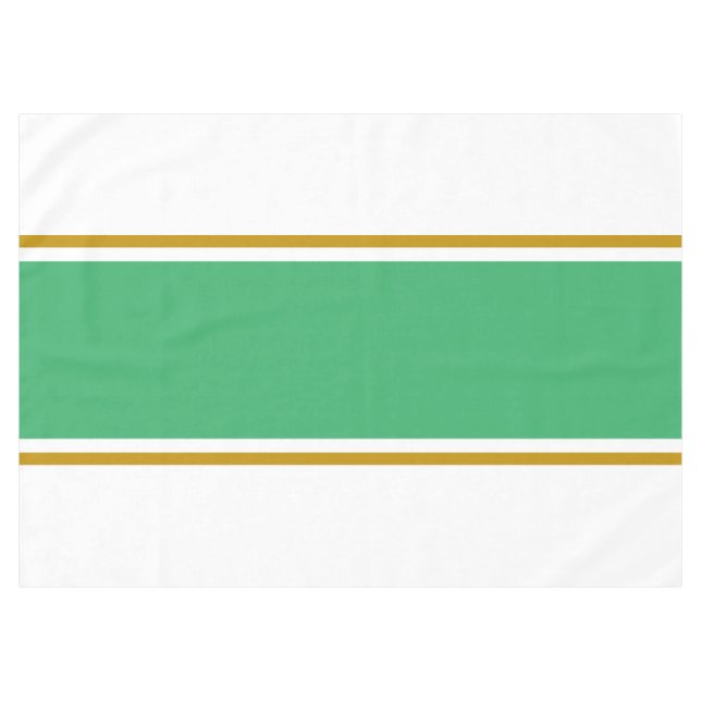 Nappe Elégant Sea Green Brown Racing Stripes Sur Blanc (Devant (Horizontal))