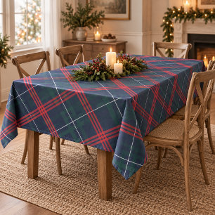 Nappe Élégant tartan à carreaux de marine rouge et vert