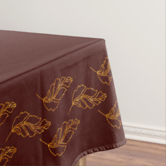 Nappe Élégant tissu de table bordeaux et feuille d'or