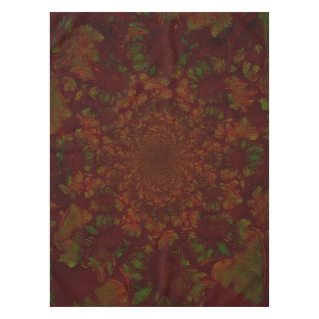 Nappe Élégant vert rouge floral moderne de Bourgogne (Devant)