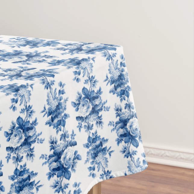 Nappe Elegant Vintage China Blue Roses (In Situ)