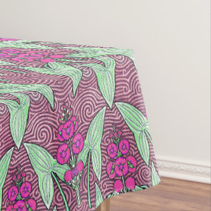 Nappe Élégant Vintage rose vert Art Nouveau Floral