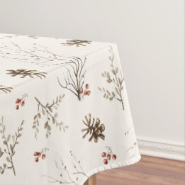 Nappe Elegant Watercolor Woodland Winterberry Pattern