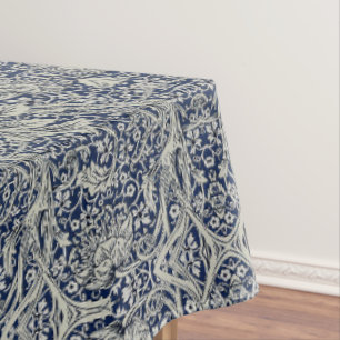 Nappe Elégant William Morris Floral Bleu Motif blanc