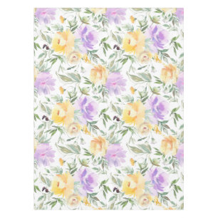 Nappe Elégante aquarelle Florale Rose Jaune violet