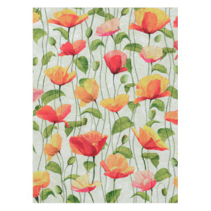Nappe Elégante aquarelle rouge rose et jaune 