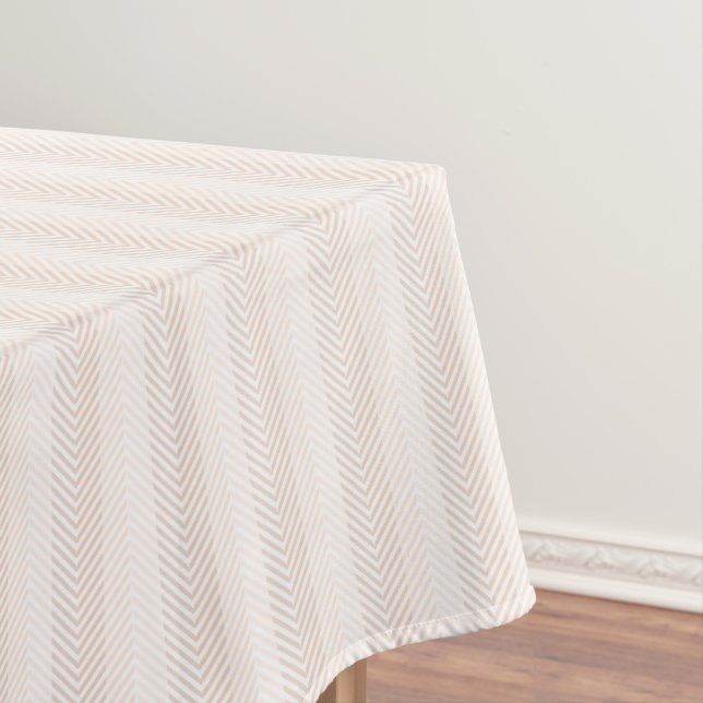 Nappe Elégante Crème Herringbone Zig Zag (In Situ)