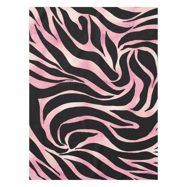 Nappe Elégante Parties scintillant Rose or Zebra Black P (Devant)