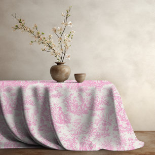 Nappe Élégante toile rose vintage de jouy imprimée