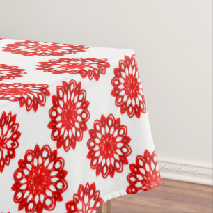 Nappe Élégantes Fleurs d'hiver blanches et rouges Motifs