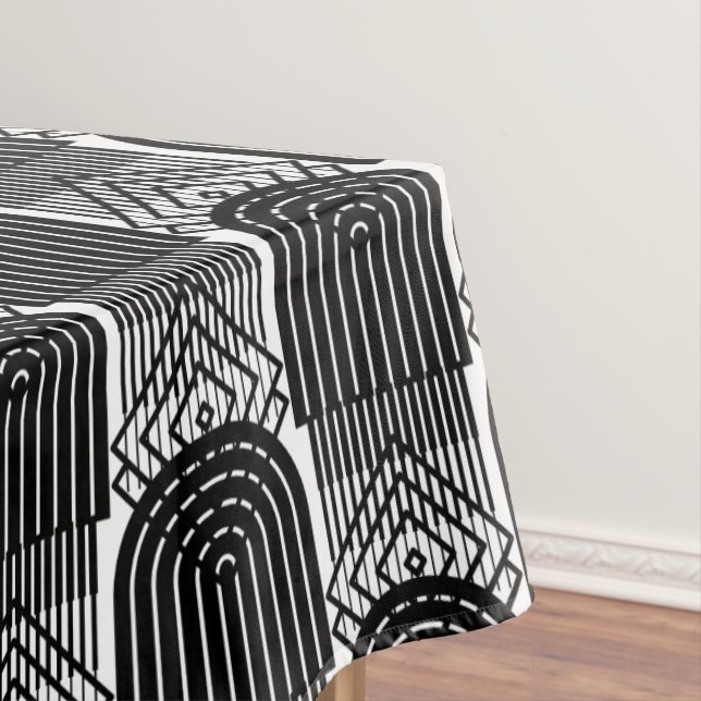 Nappe Elégantes lignes d'arche noire moyenne du milieu d (In Situ)