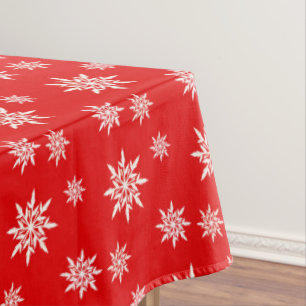 Nappe Élégants flocons de neige sur rouge