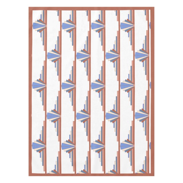 Nappe Éléments Art déco en or rose & bleu (Devant)