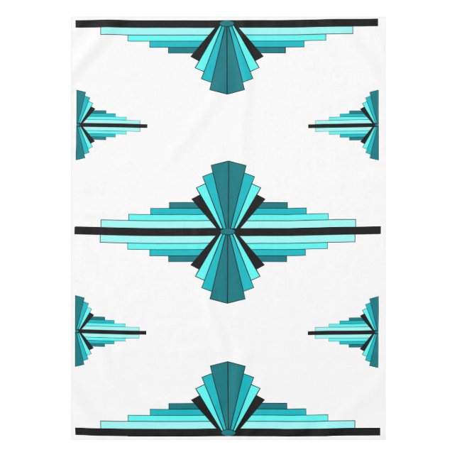 Nappe Éléments Art déco en vert turquoise (Devant)