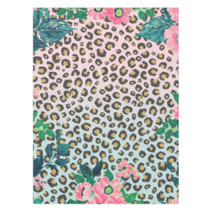 Nappe Empreinte de léopard de Parties scintillant floral