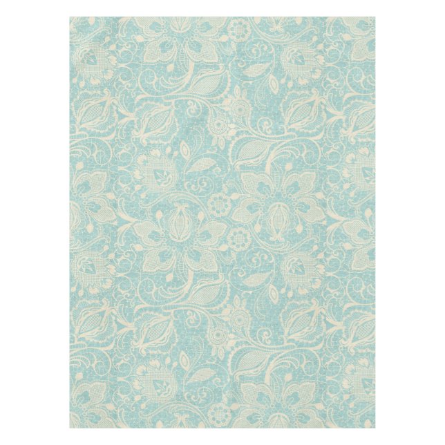 Nappe en dentelle bleue turquoise (Devant)