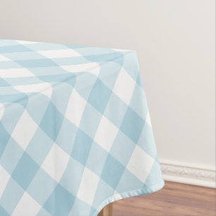 Nappe En vichy Bleu Clair Et Blanc Plaid Motif