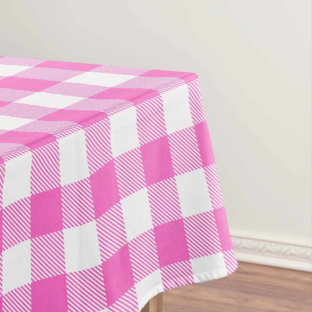 Nappe En vichy plaid rose et blanc (In Situ)