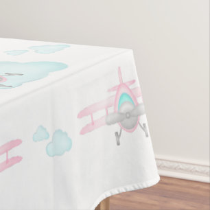 Nappe Enfants Pink Avion Volant Aviation Anniversaire