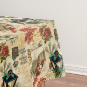 Nappe Ephémère de Noël Vintage or rustique