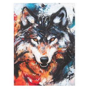 Nappe Esprit de loup sauvage abstrait